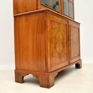 Antique Figured Walnut Two Section Bookcase