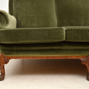 Antique Queen Anne Walnut Sofa & Armchairs Suite