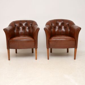 pair_retro_vintage_antique_leather_club_chairs_armchairs_swedish_10