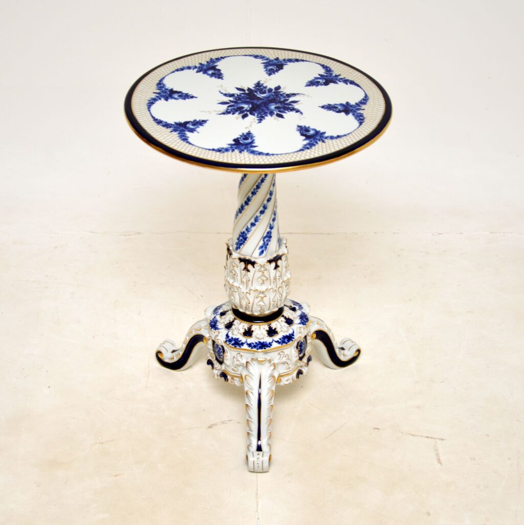 antique vintage german porcelain occasional tripod table