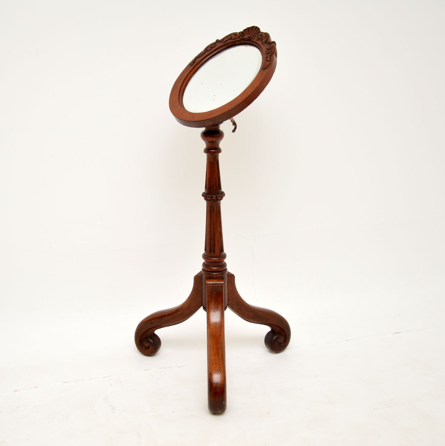 antique victorian mahogany shaving mirror