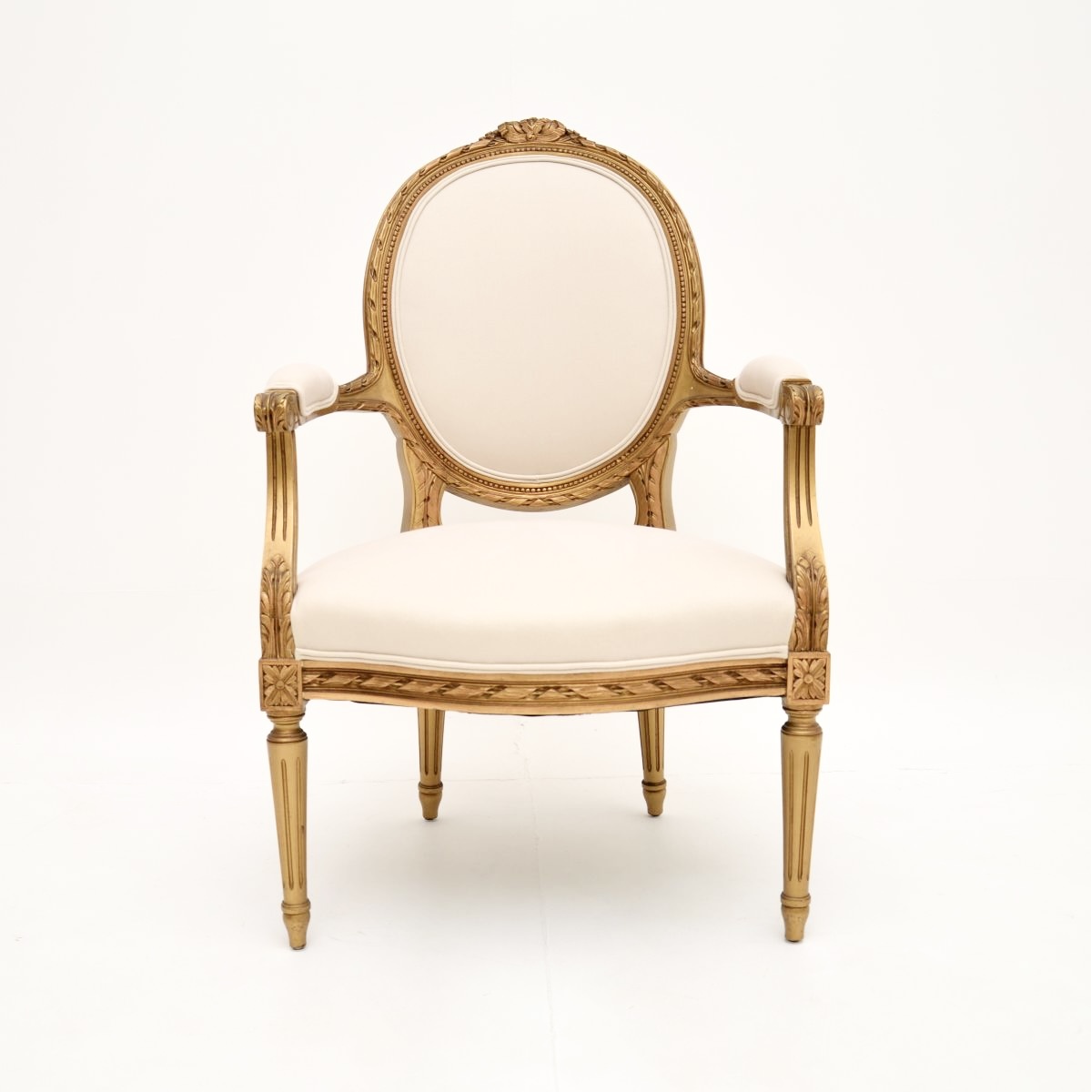 Antique French Gilt Wood Salon Chair