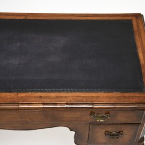 Antique Figured Walnut Leather Top Desk