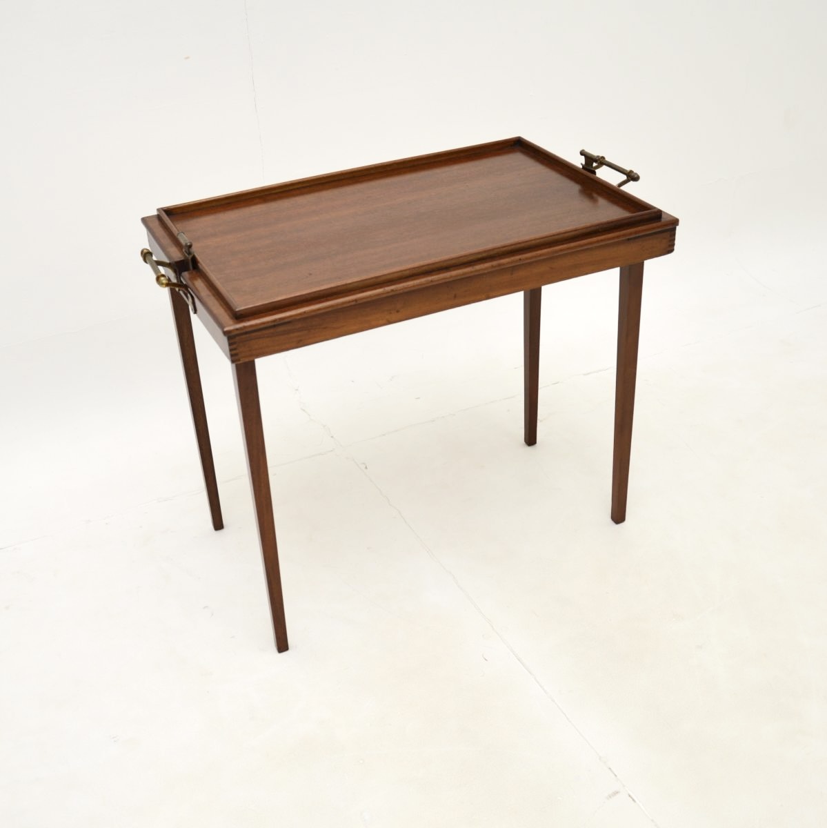 Antique Edwardian Mahogany Folding Tray Top Coffee Table