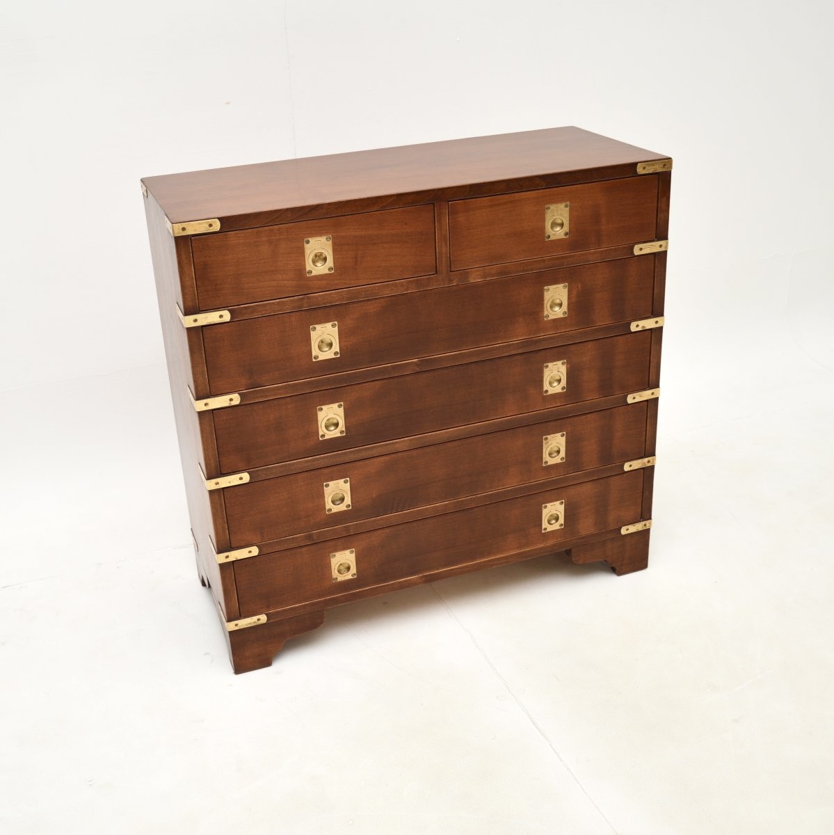 Antique Mahogany Military Campaign Style Chest of Drawers