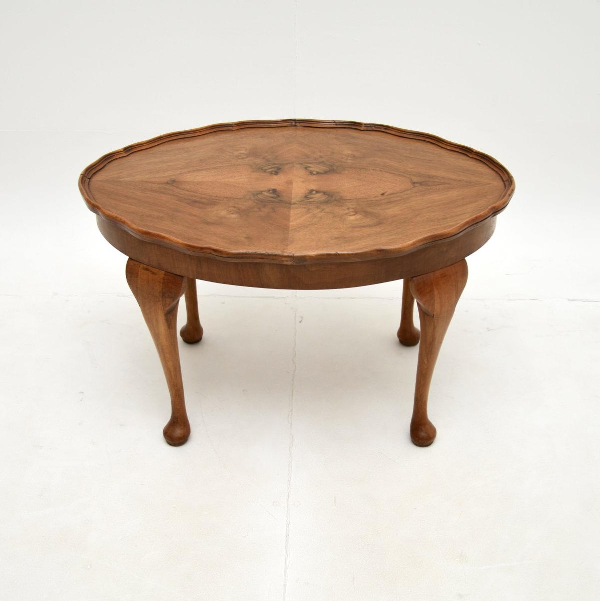 Antique Figured Walnut Pie Crust Coffee Table