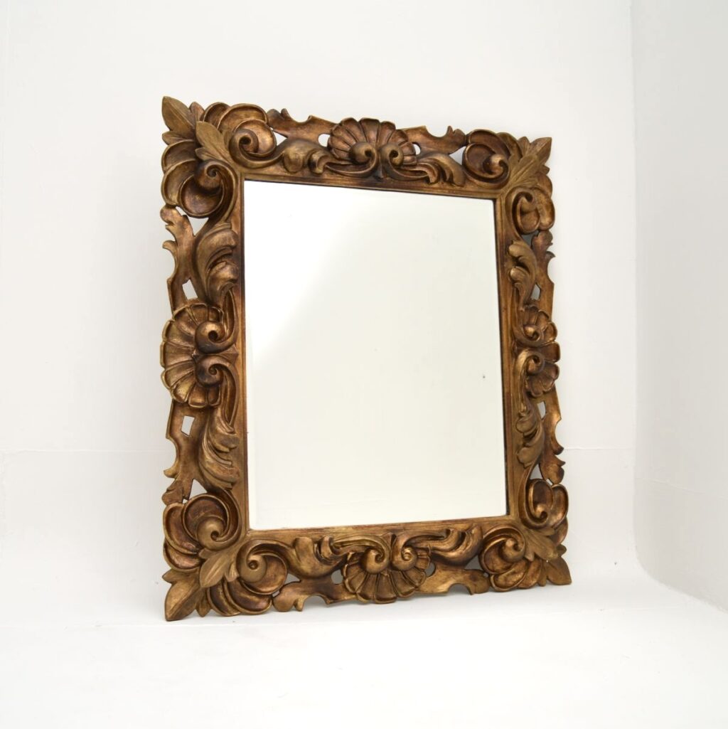 Home Antique French Gilt Wood Rococo Style Mirror