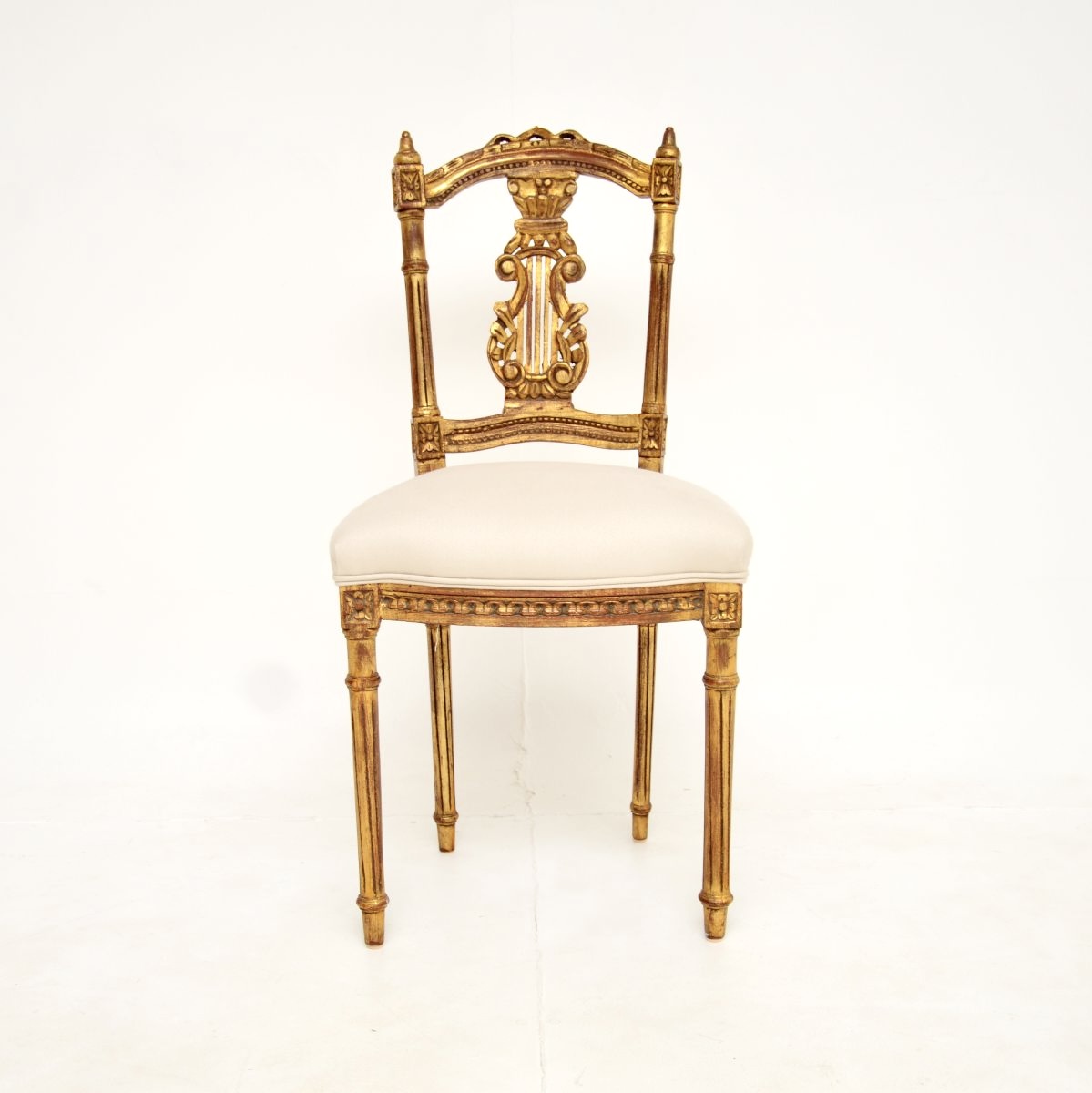 Antique French Gilt Wood Side Chair