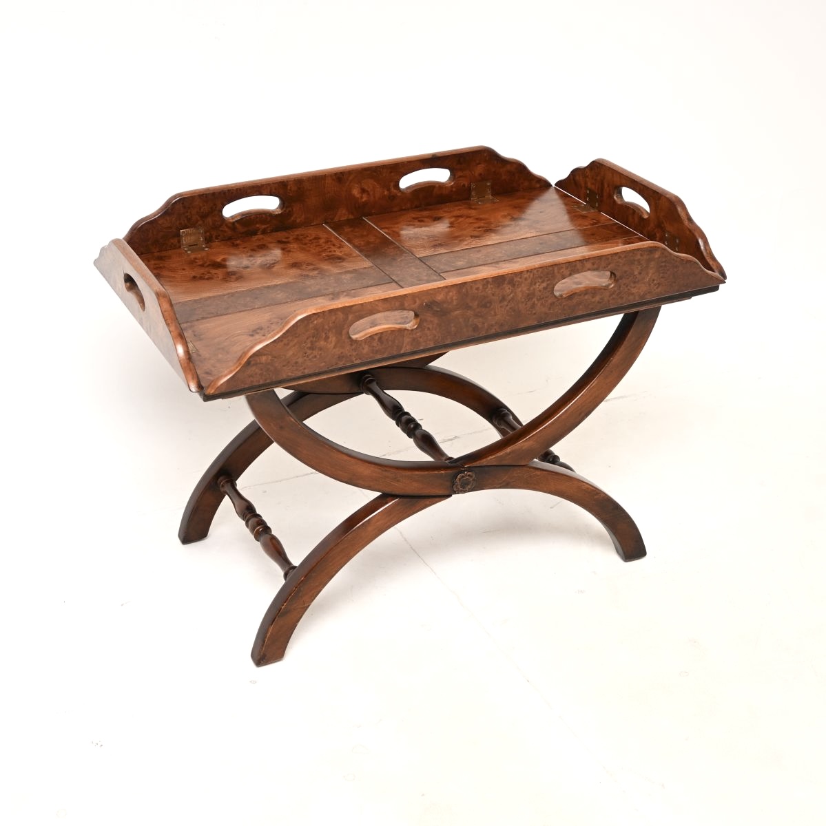 Antique Burr Elm Butlers Tray Top Coffee Table