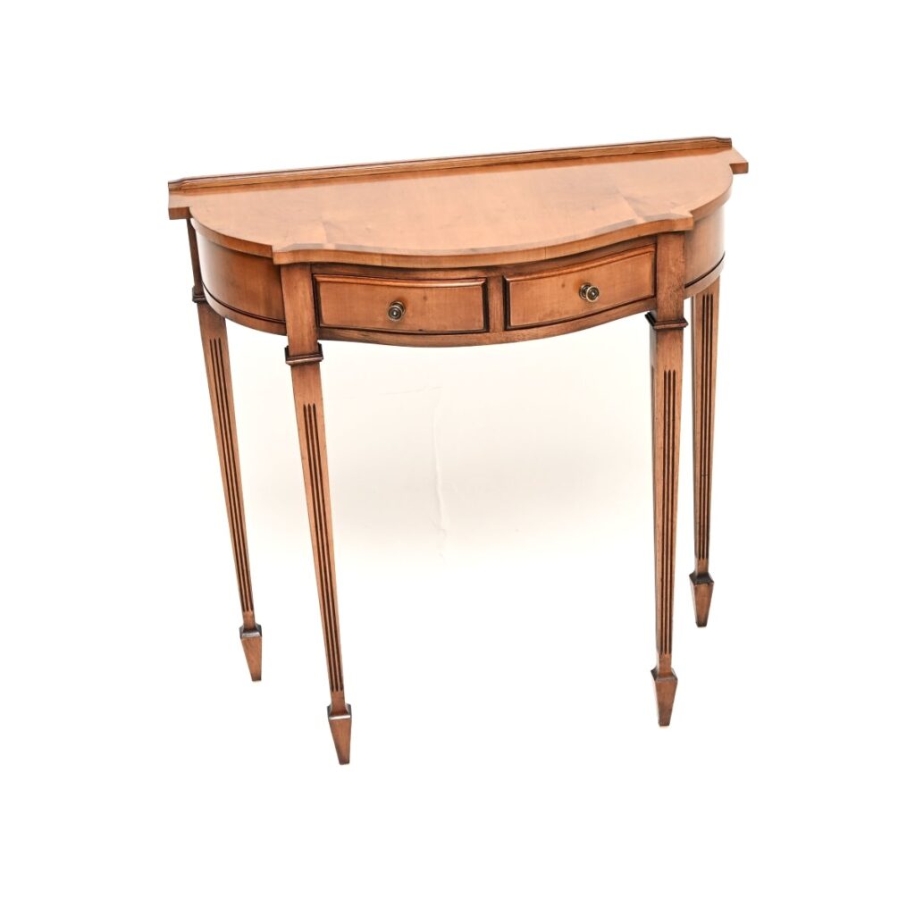 Antique Georgian Style Yew Wood Console Table