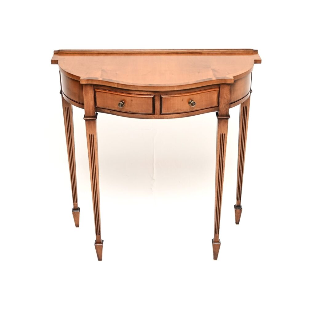 Antique Georgian Style Yew Wood Console Table