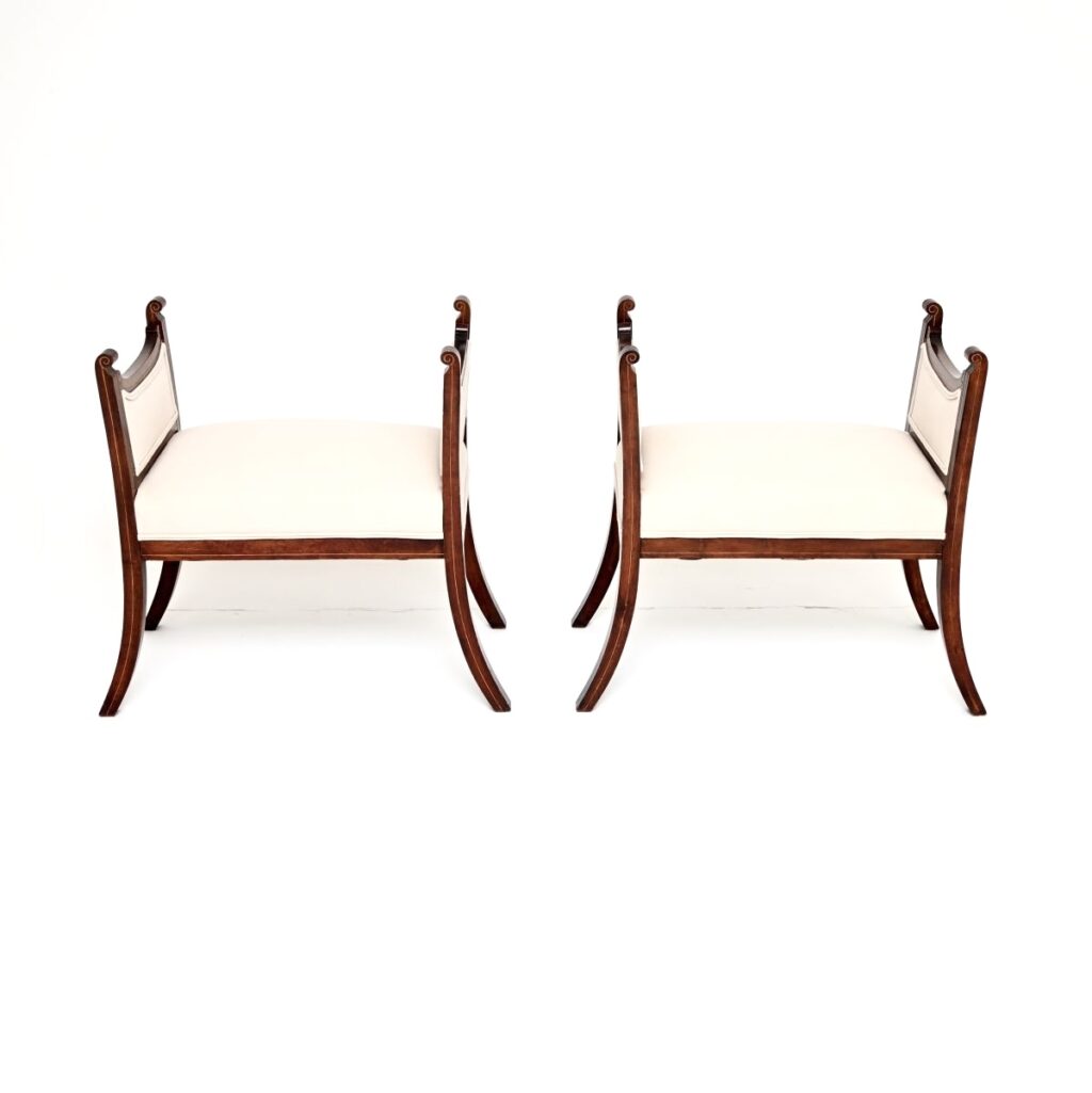 Pair of Antique Swedish Mahogany Stools