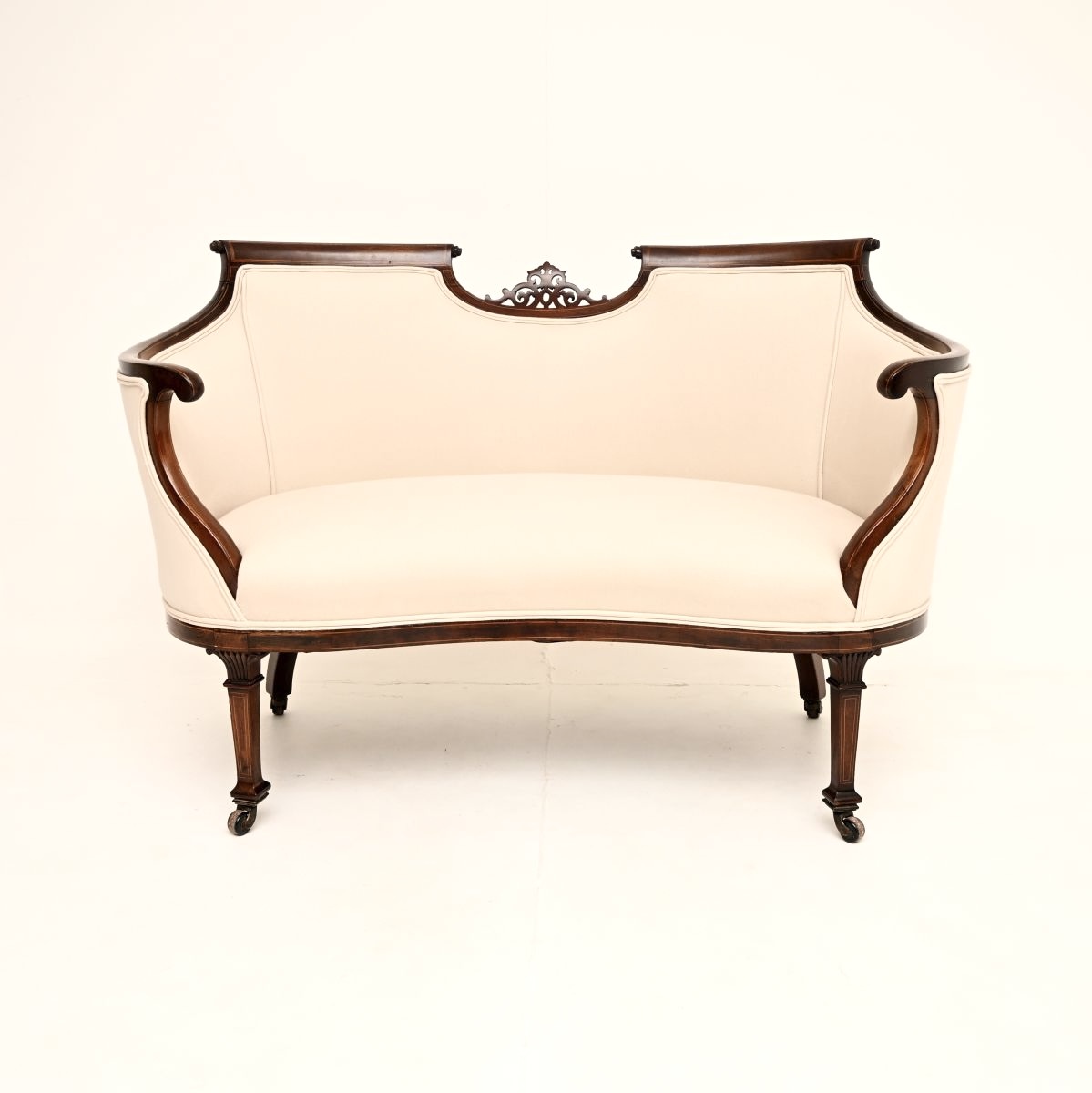 Antique Edwardian Inlaid Mahogany Settee