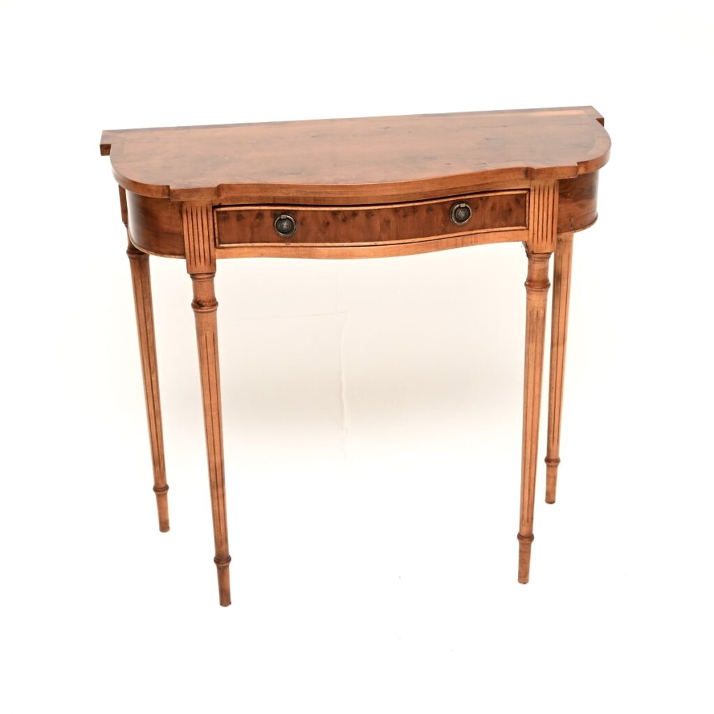 Home Antique Regency Style Yew Wood Console Table