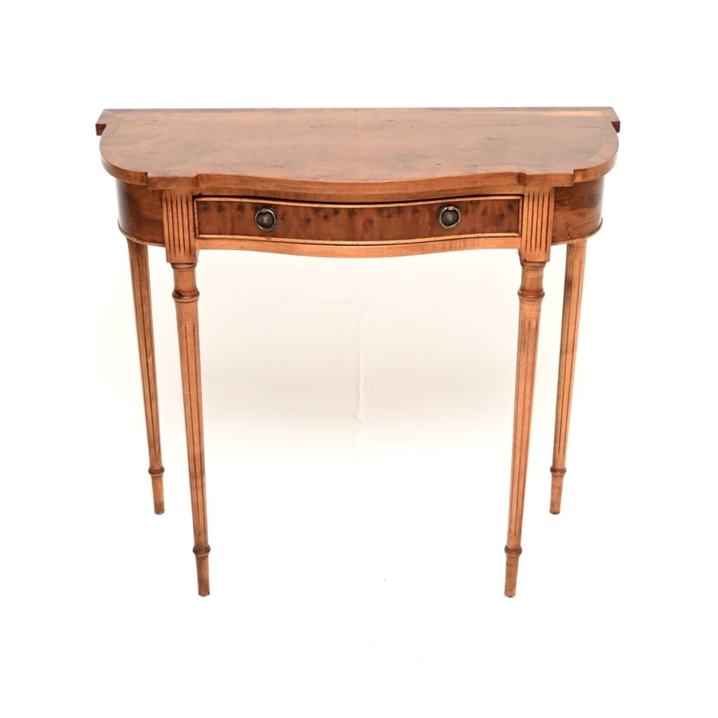 Home Antique Regency Style Yew Wood Console Table