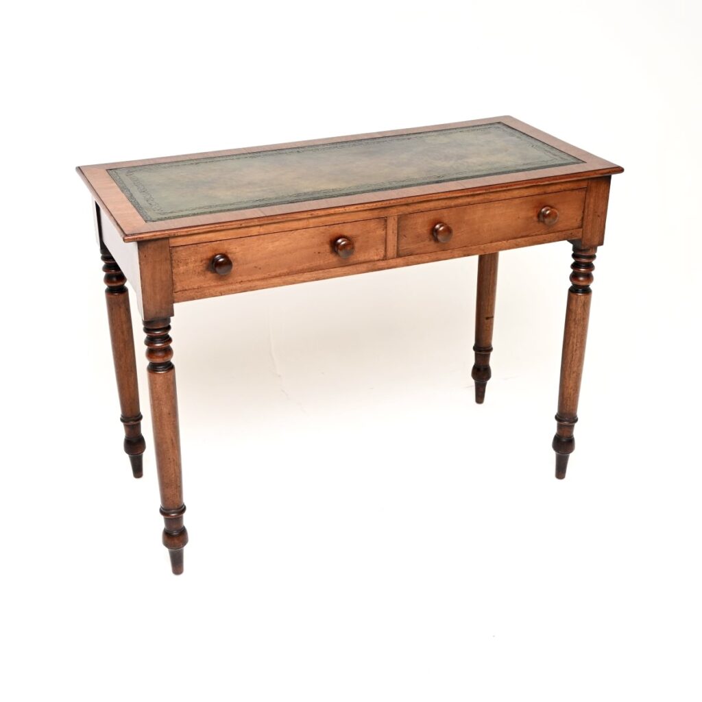Home Antique Victorian Mahogany Leather Top Writing Table / Desk