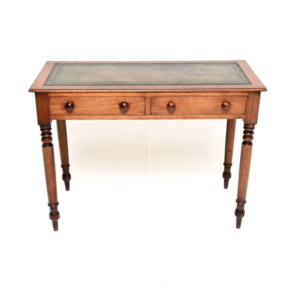 Home Antique Victorian Mahogany Leather Top Writing Table / Desk