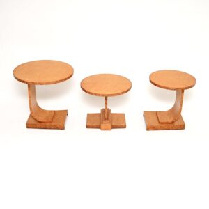 Art Deco Birds Eye Maple J Nest of Tables by H and L Epstein