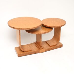 Art Deco Birds Eye Maple J Nest of Tables by H and L Epstein