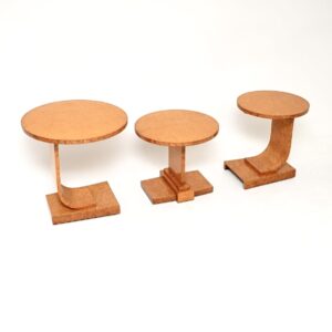 Art Deco Birds Eye Maple J Nest of Tables by H and L Epstein