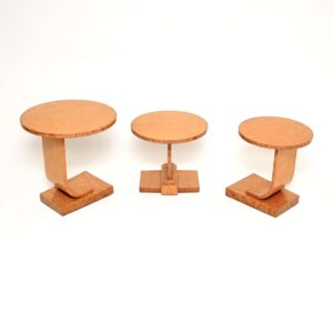 Art Deco Birds Eye Maple J Nest of Tables by H and L Epstein