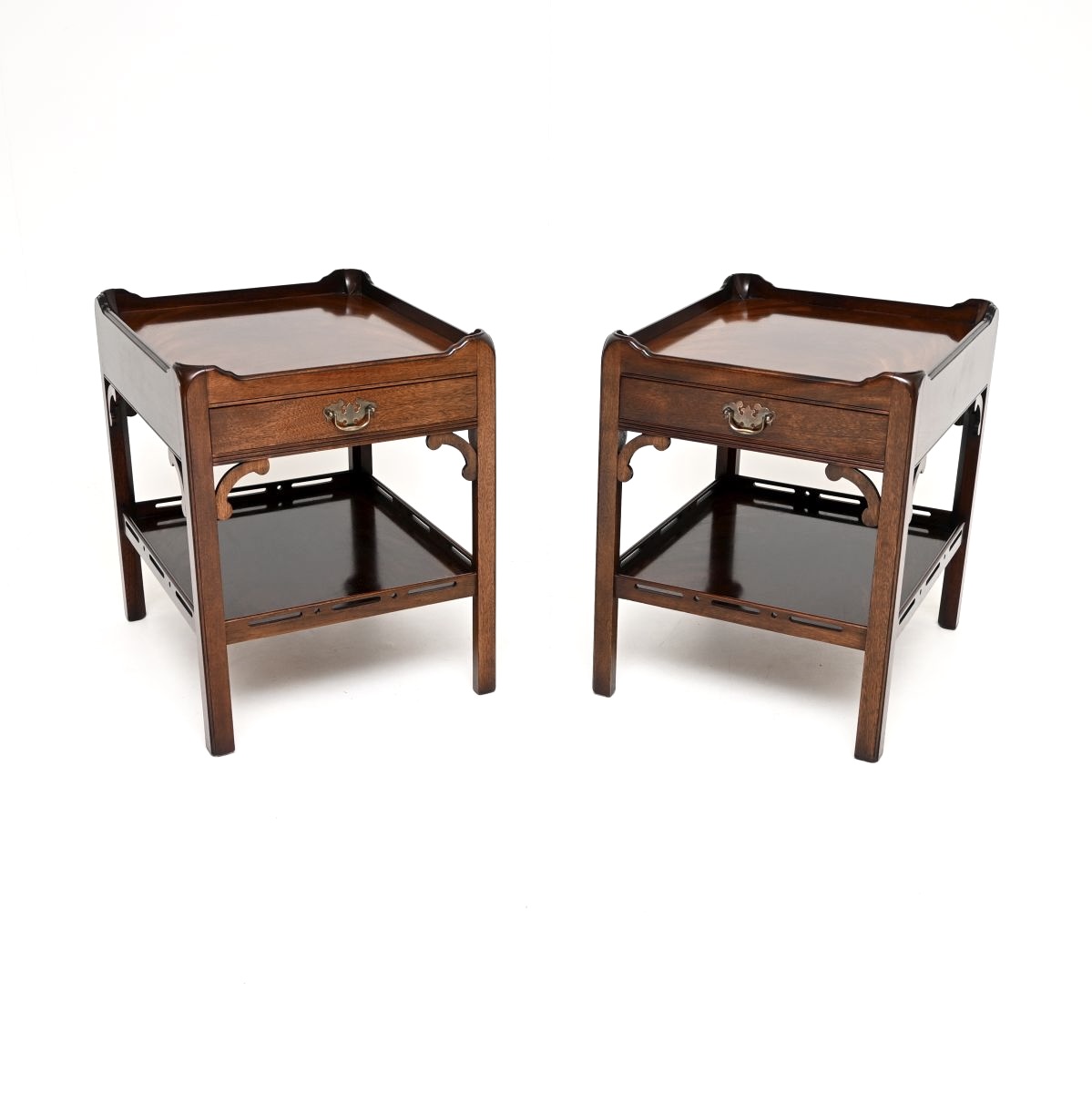 Pair of Antique Georgian Style Mahogany Side Tables