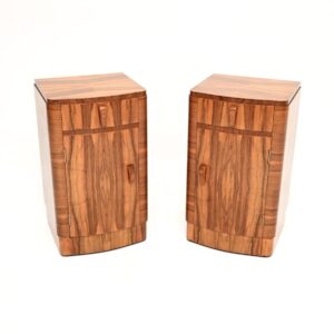 Pair of Art Deco Walnut Bedside Cabinets