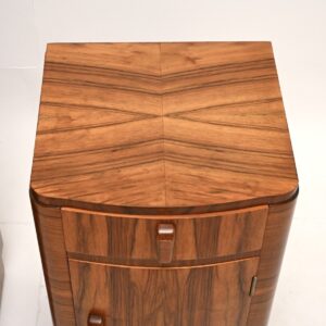 Pair of Art Deco Walnut Bedside Cabinets