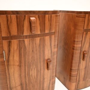 Pair of Art Deco Walnut Bedside Cabinets