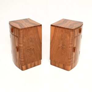 Pair of Art Deco Walnut Bedside Cabinets