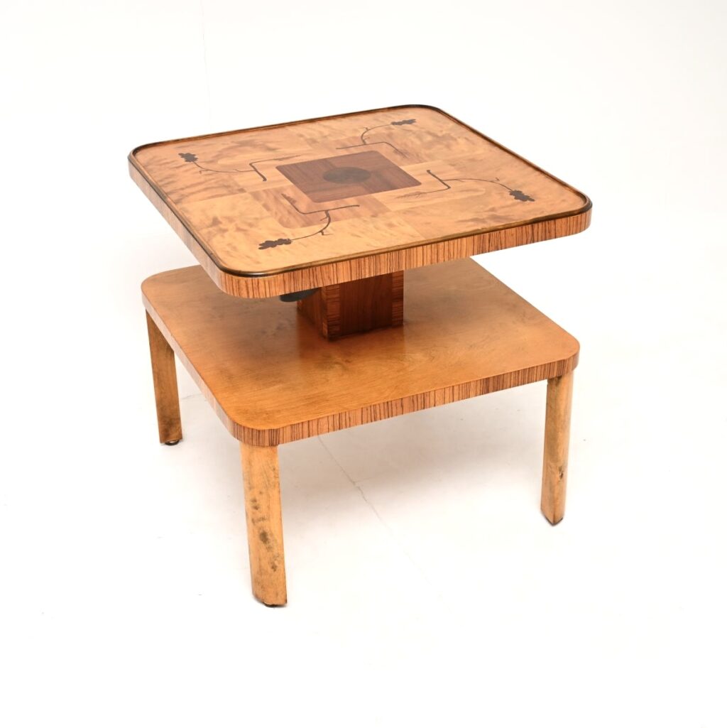 Home Swedish Art Deco Inlaid Satin Birch Occasional Table